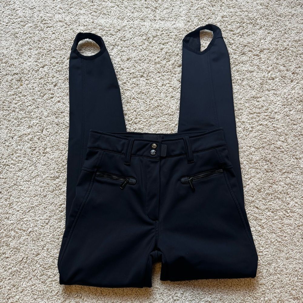 Goldbergh Paris Belted Black Slim-leg Stirrup Ski Pants US 6 Waterproof
